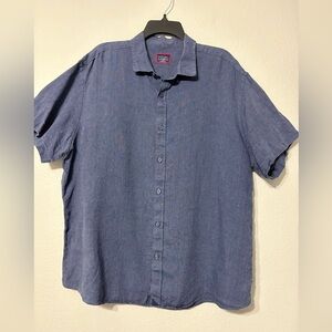 UNTUCKit Araujo Men's short-sleeve Button-down Linen shirt Wrinkle Resistant XXL